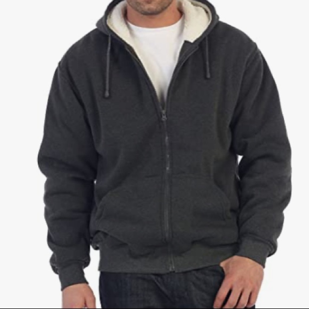 Charcoal Grey Sherpa Lined Jacket